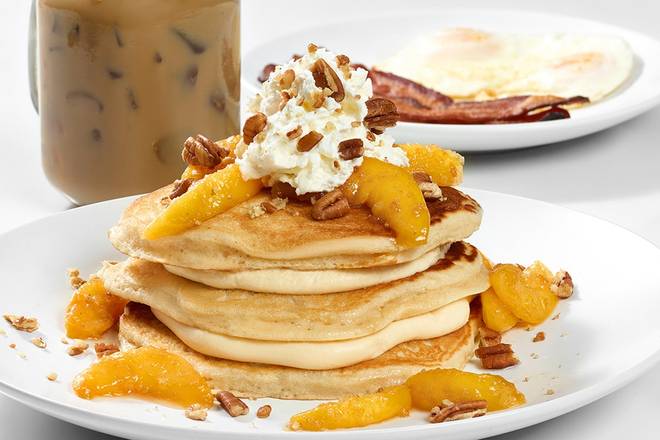 Peaches and Bourbon Cream Pancakes