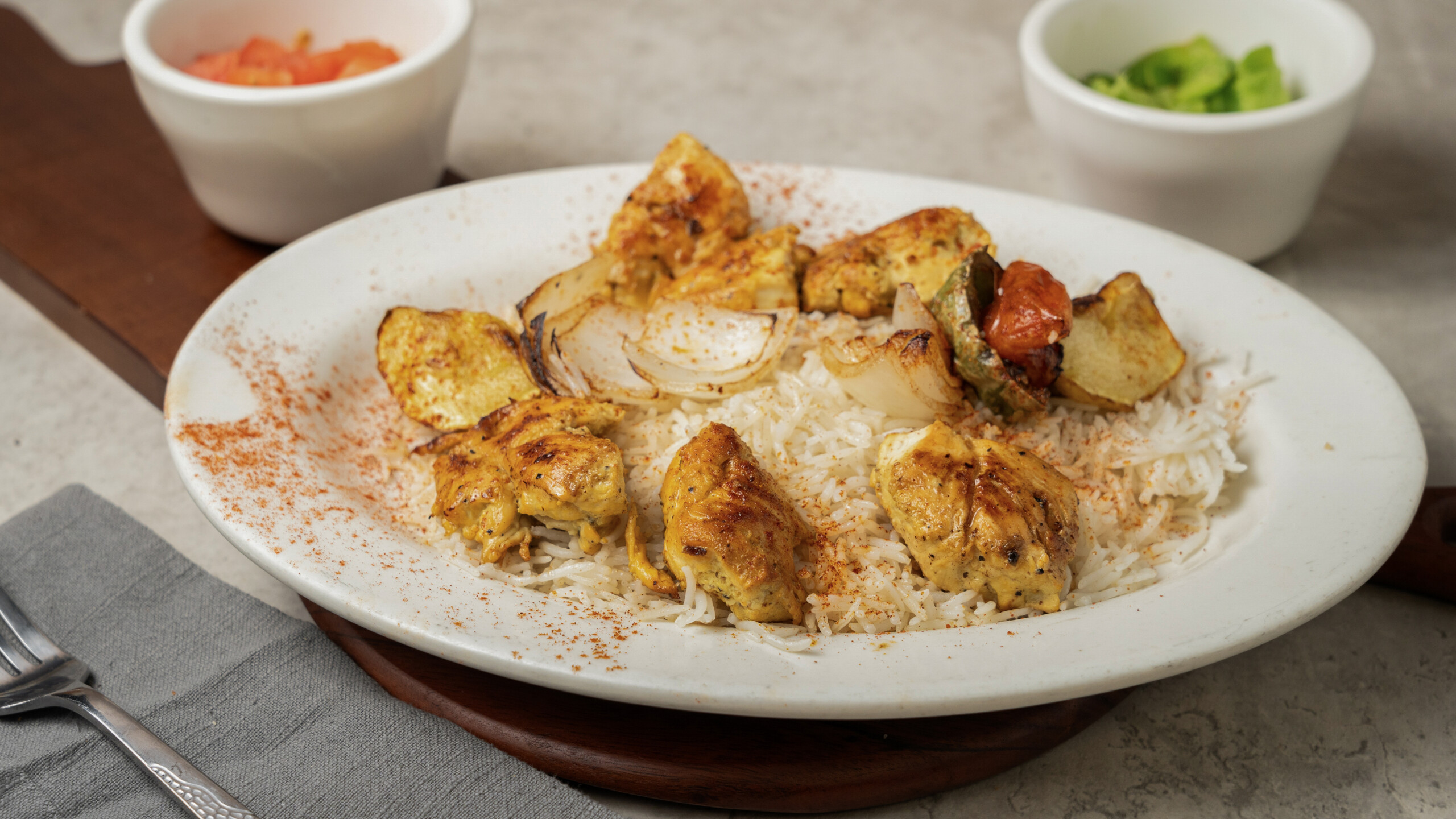 Chicken Kabob and Rice