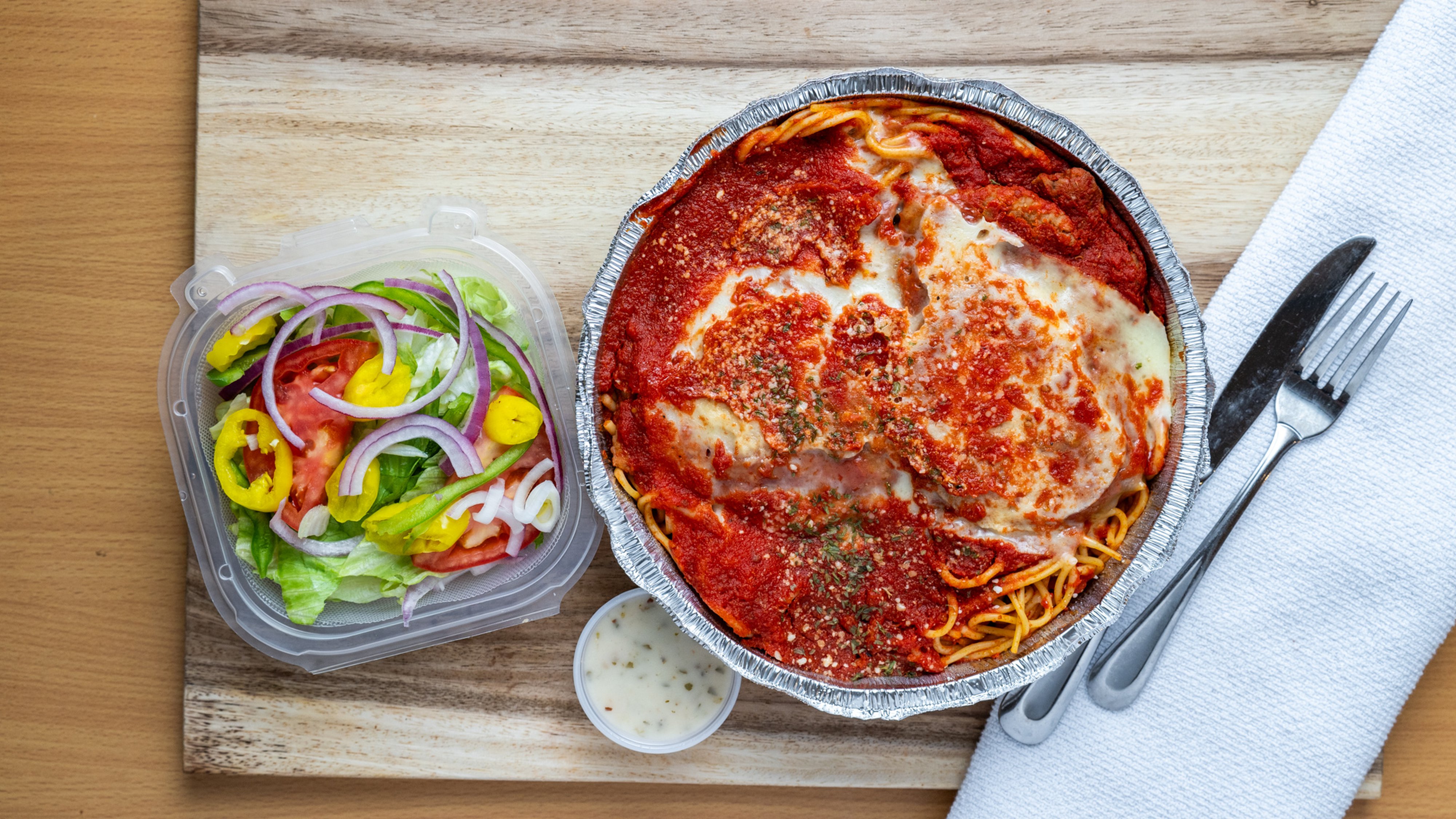 Chicken Parmigiana w/ Spaghetti