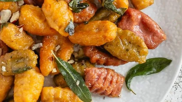 Tricolor vegán gnocchi