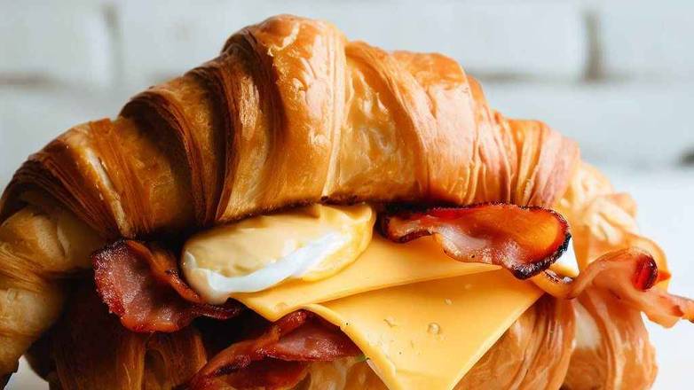 Triple Bacon, Egg and Cheese Breakfast Sandwich