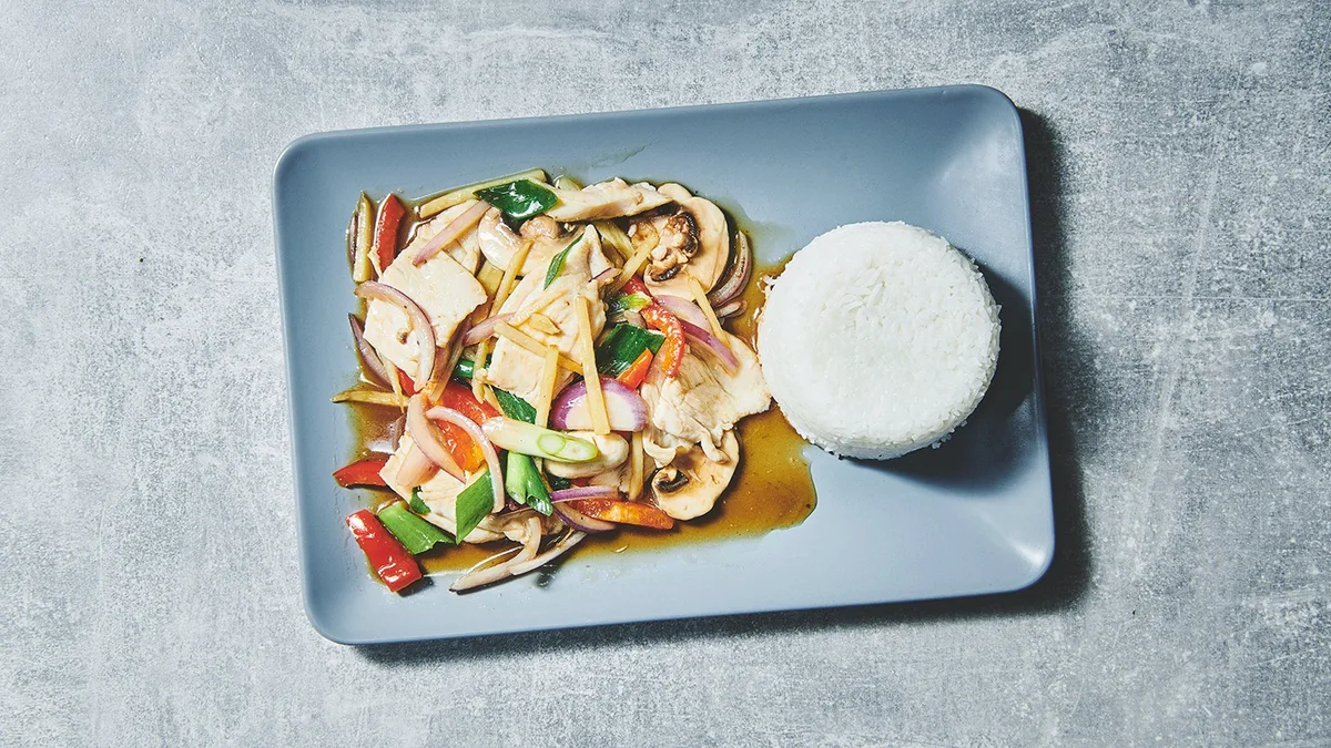 Wok med ingefær