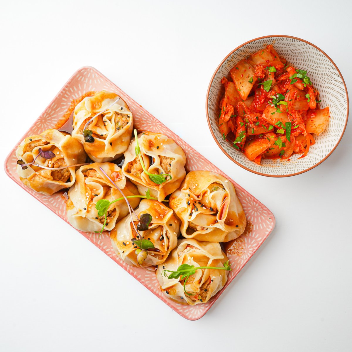 Krevetové Buuz 7 + Kimchi + Wasabi Zálivka