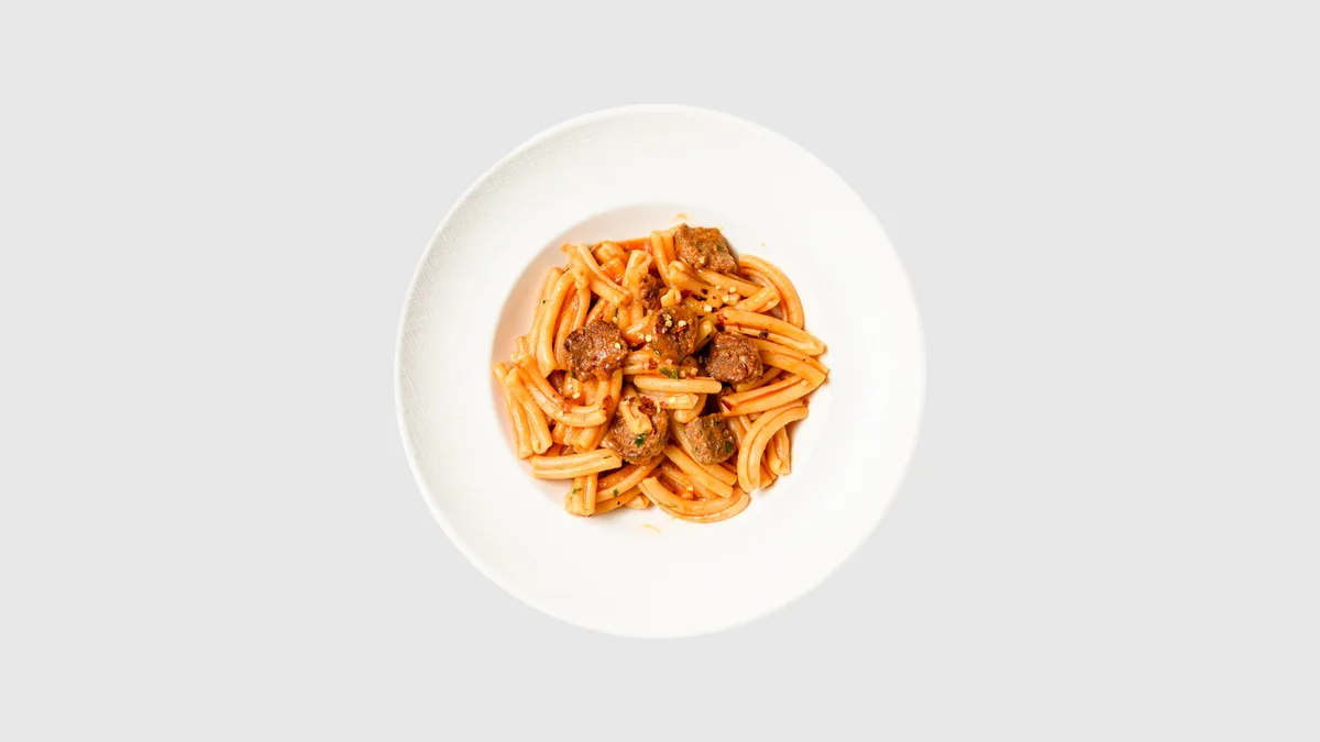 Casarecce Arrabbiata me Salsiçe