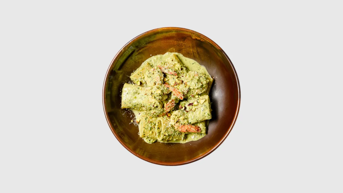 Paccheri Karkaleca and Krem Pistachio