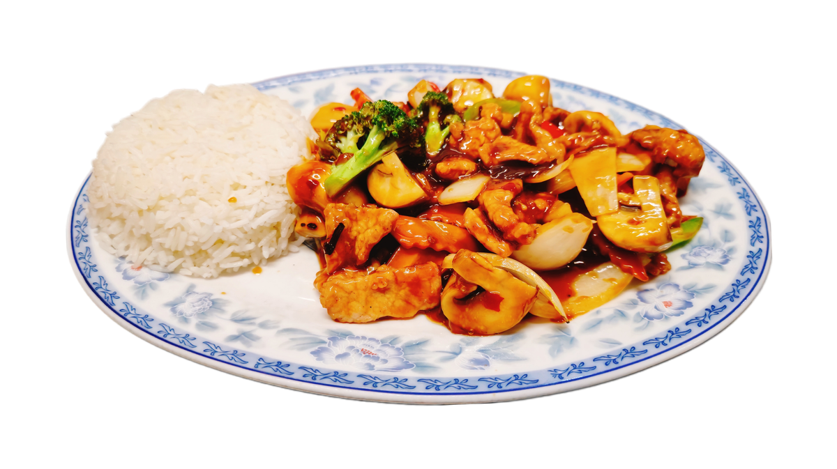 42. Schweinefleisch nach Szechuan Art (scharf)