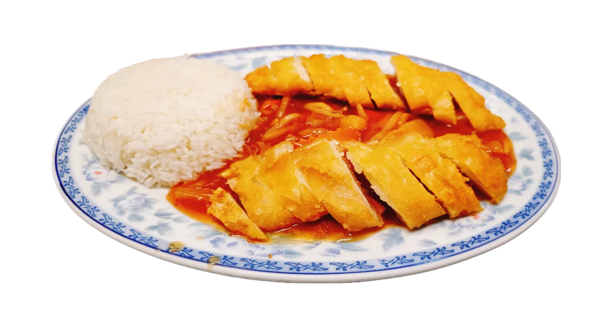 52. Paniertes Hühnerfleisch mit Süß-Sauer-Sauce