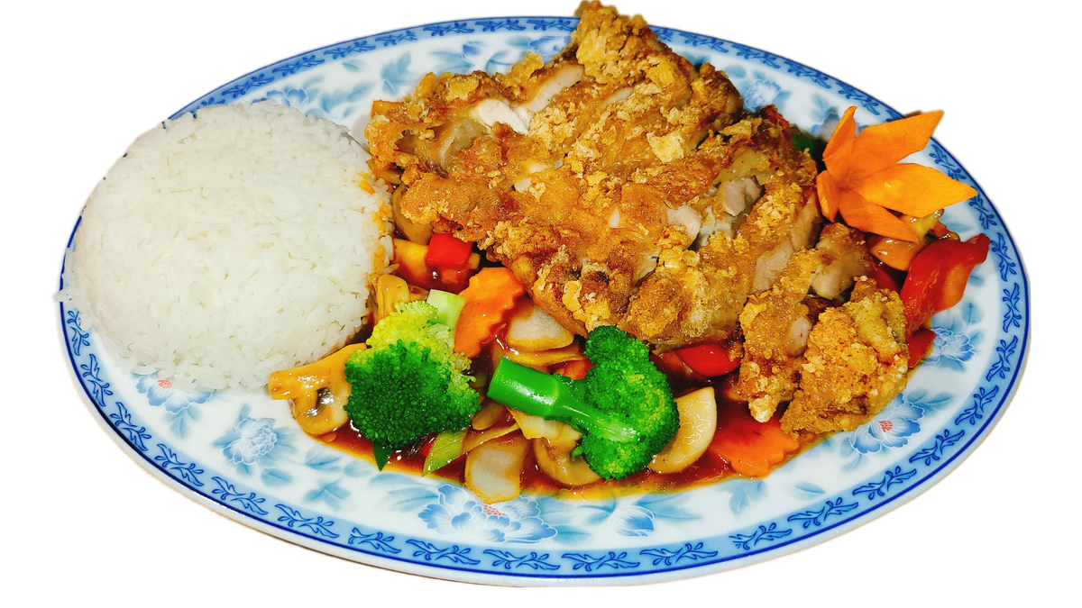 59d. Knusprige Hähnchenkeule nach Szechuan Art (scharf)
