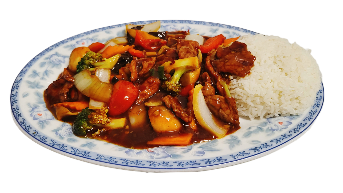 65. Rindfleisch mit Champignons und Spargel