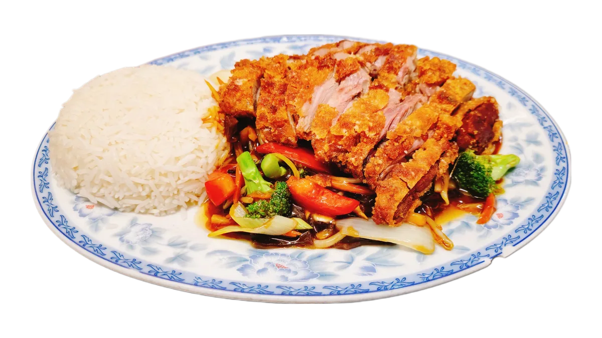 71. knusprige Ente mit Chop-Suey
