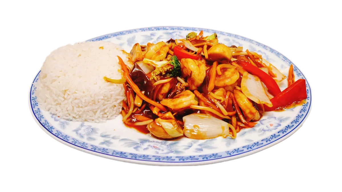 81. Großgarnelen Chop-Suey