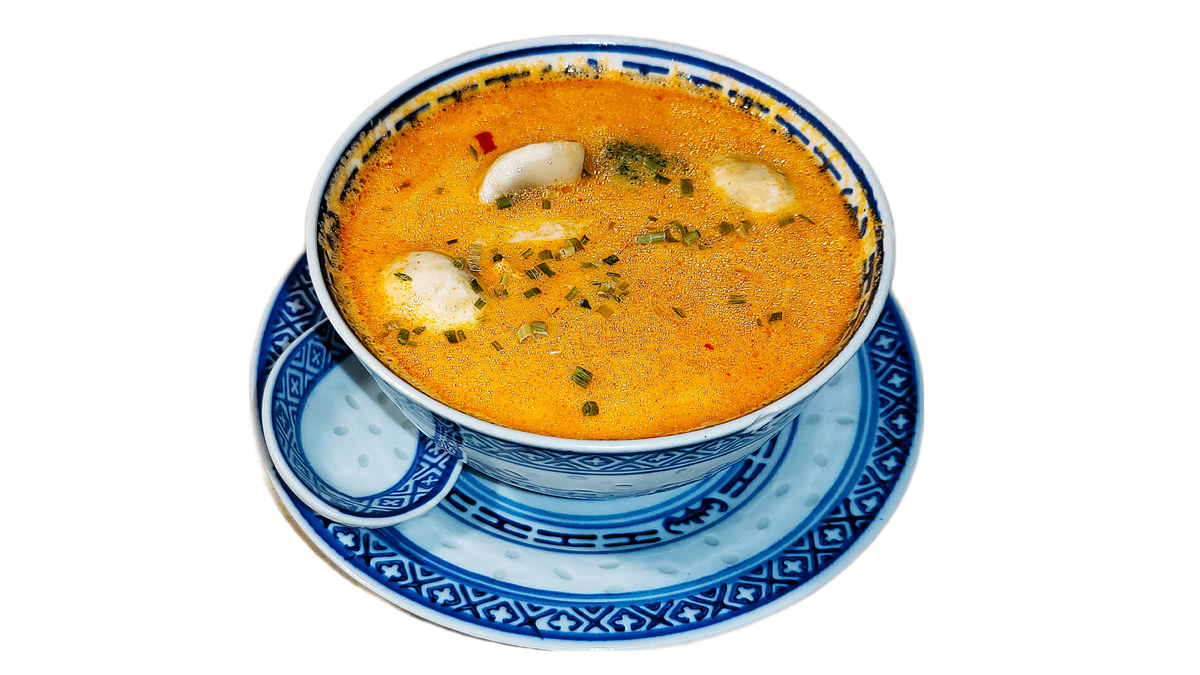 D11. Tom-Kha-Gung Suppe Krabben, Gemüse und Kokosmilch (scharf)