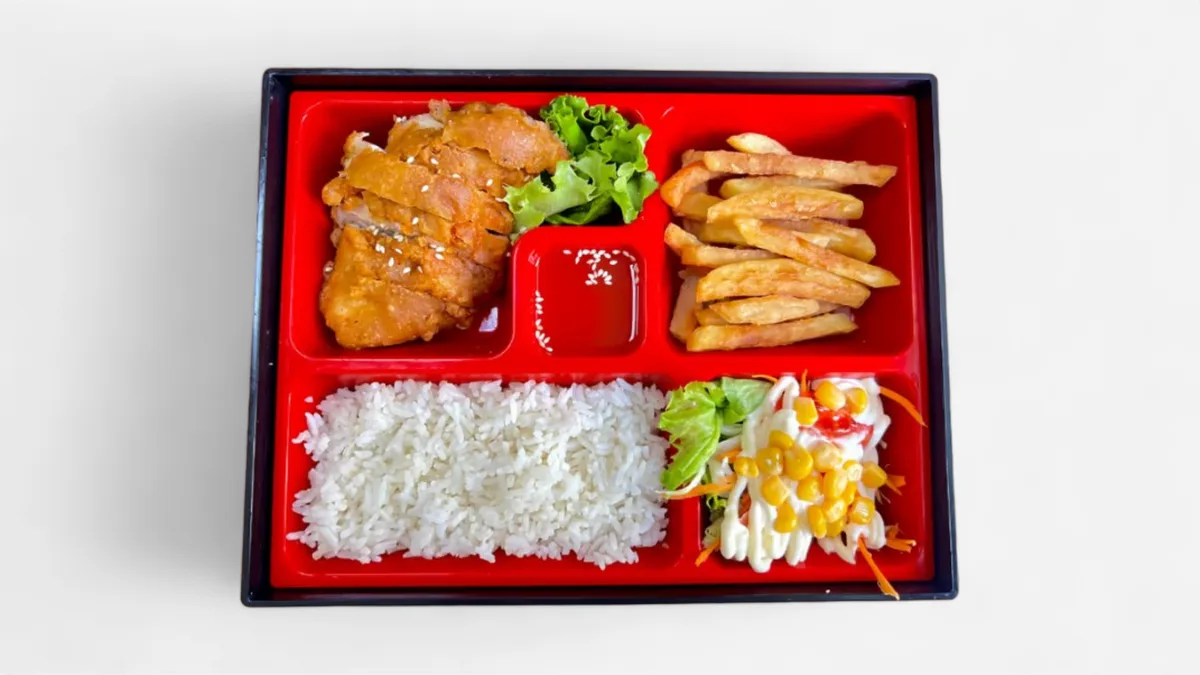 BENTO Fried Chicken, French Fries, Salad
