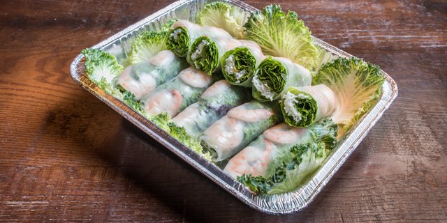 Tray of Shrimp Spring Rolls