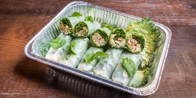 Tray of Tofu Spring Rolls