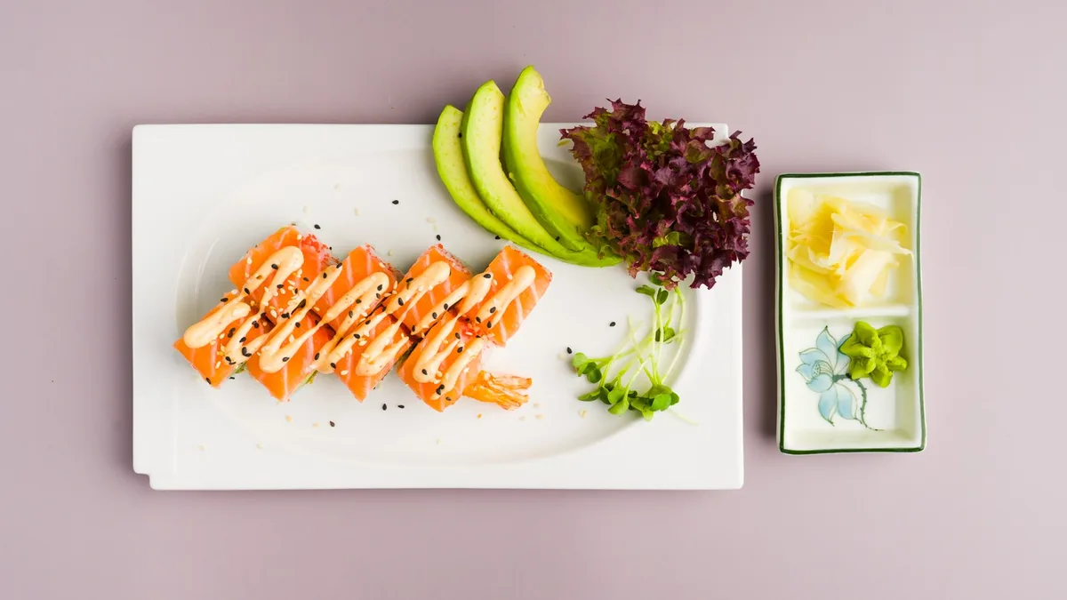 51. Salmon Ebi Tempura Rolls