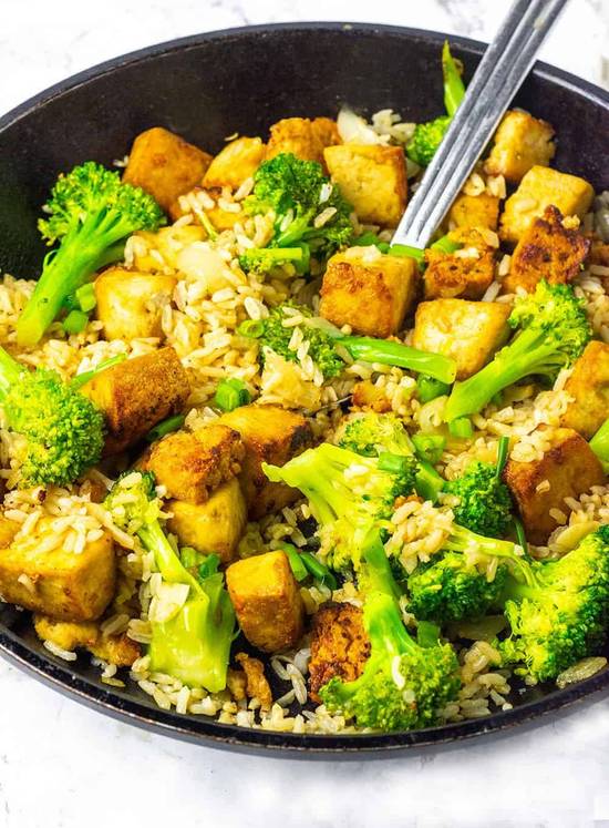 Tofu with Vegetable Fried Rice豆腐菜炒饭