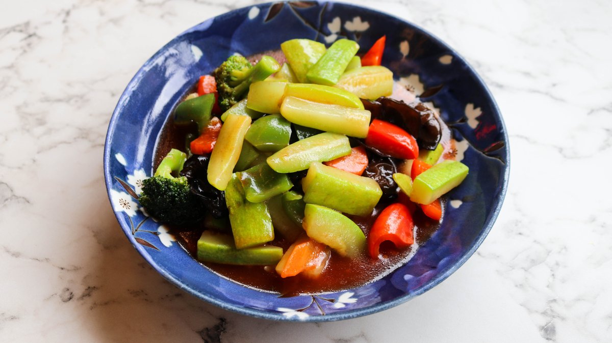 55. Stir Fry Mixed Vegetables with Sweet and Sour sauce