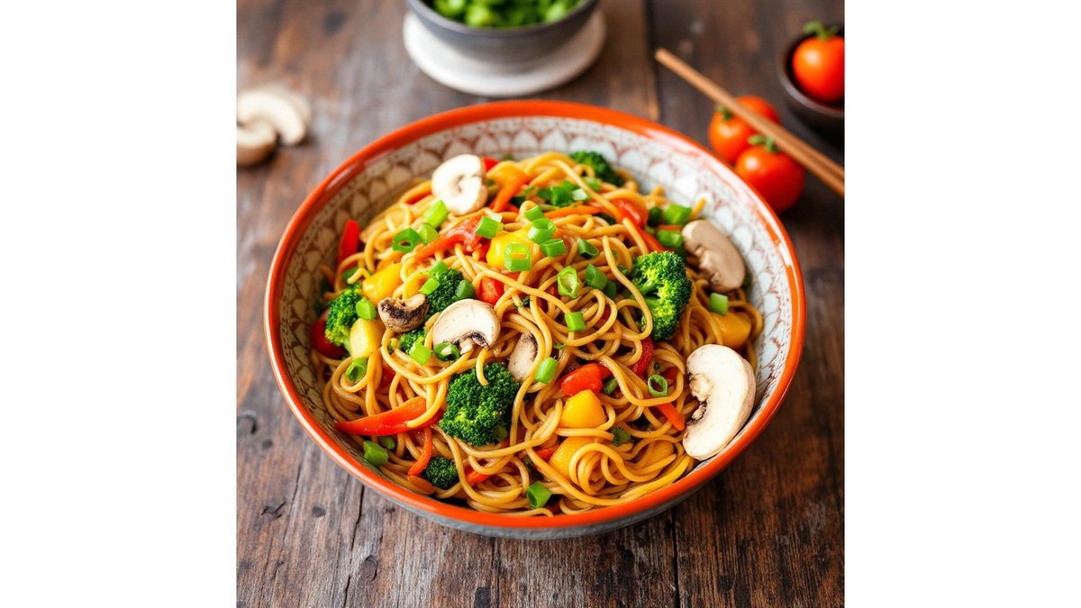 Noodles cu ciuperci