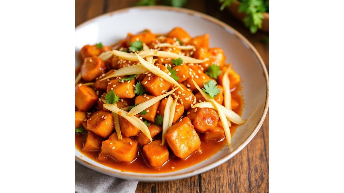 Pui sweet chilly cu bambus