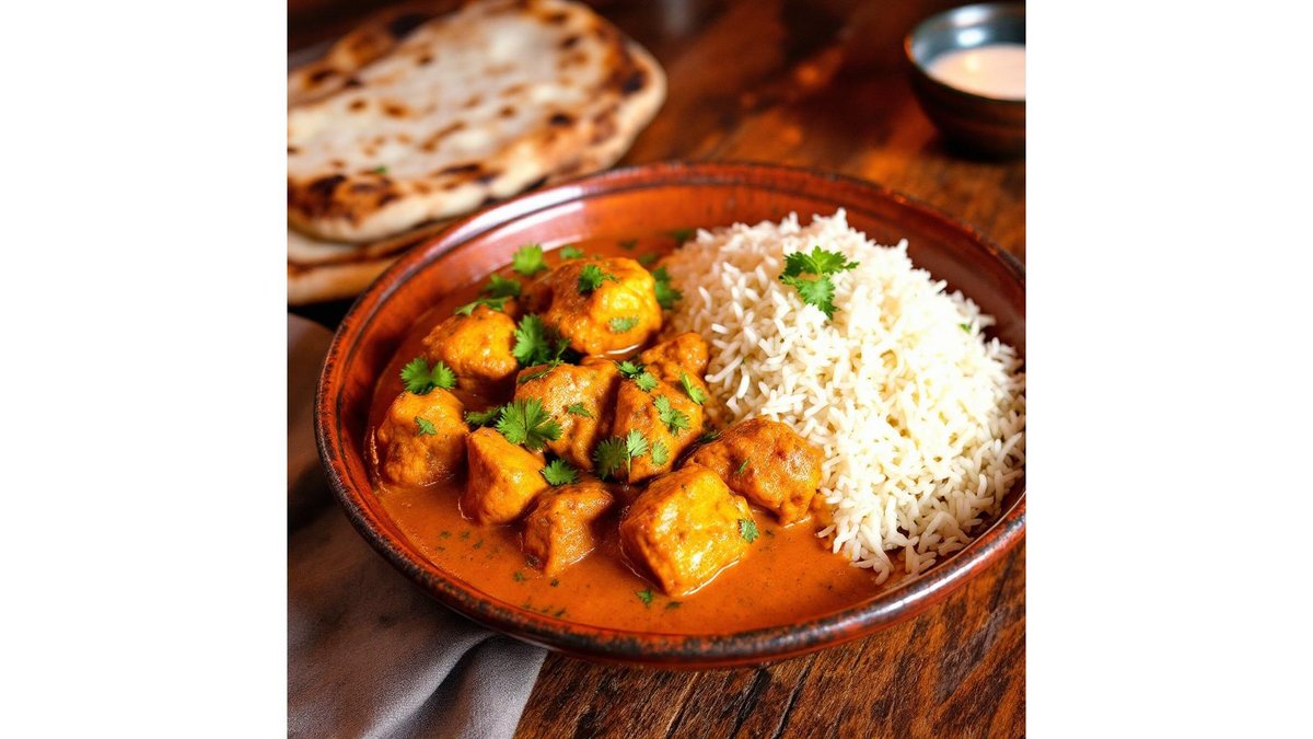 Pui tikka masala și orez
