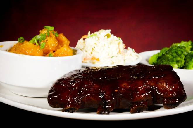 Baby Back Ribs and Pow Wow Shrimp