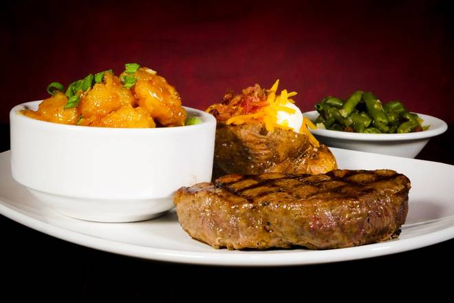 Sirloin and Pow Wow Shrimp