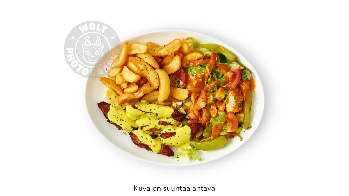 Kana lohkoperunoilla