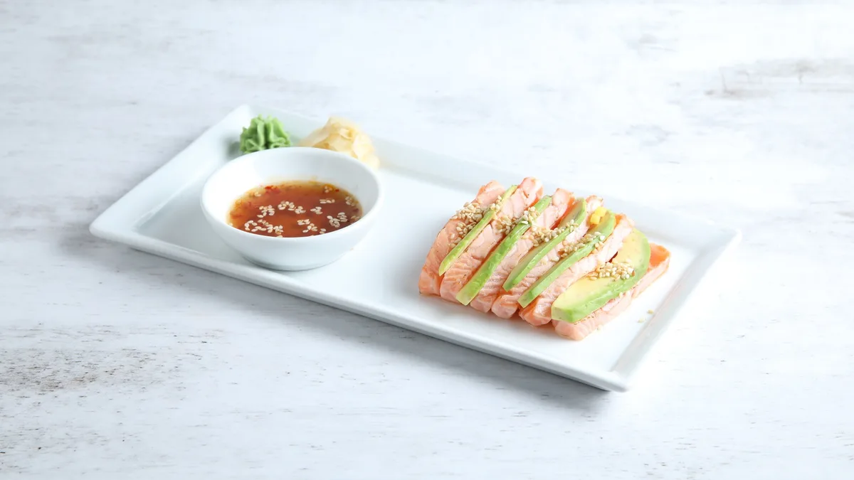 Salmon Tataki with Thai Ponzu Sauce