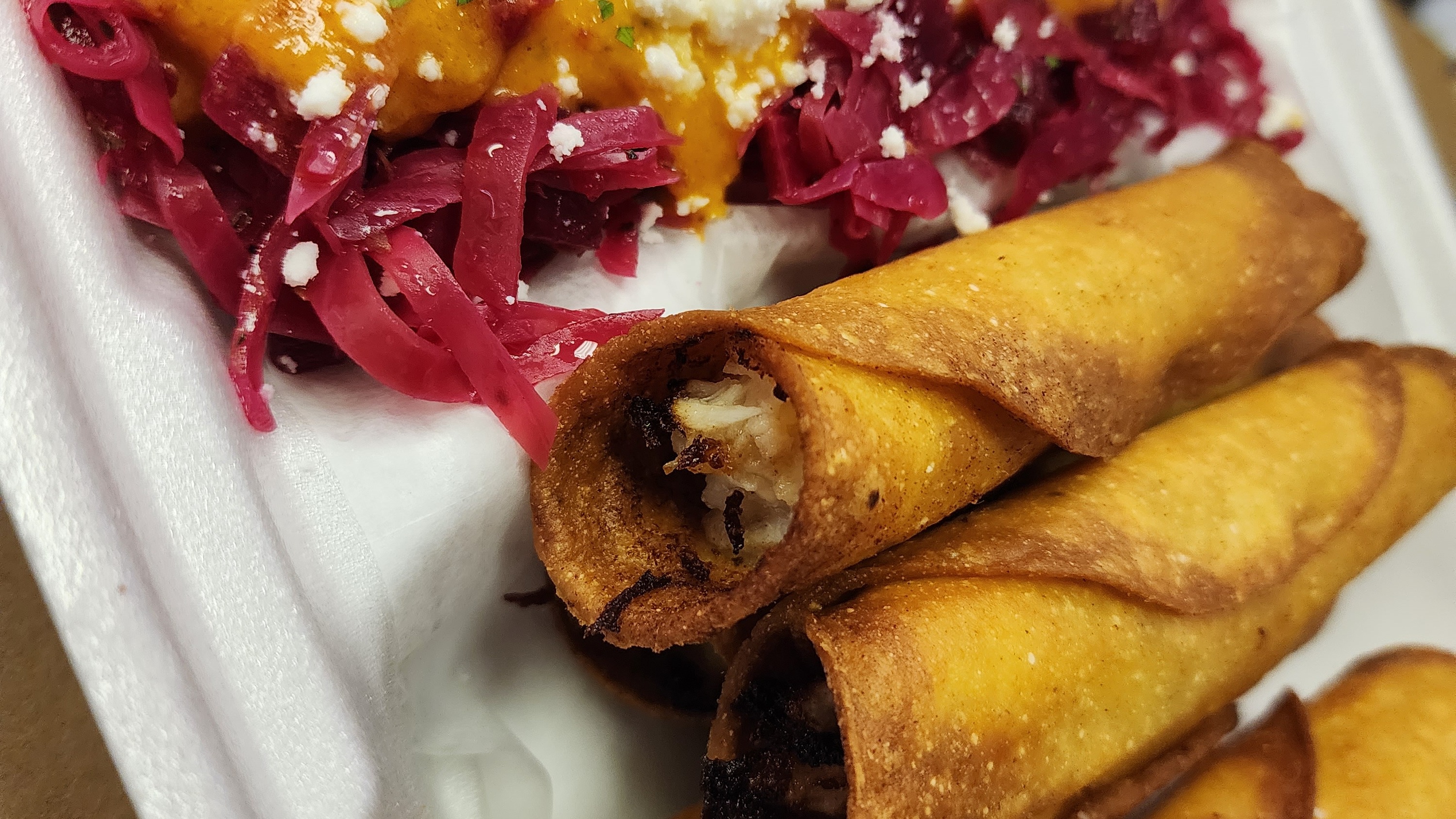 Tacos dorados  de pollo y papa