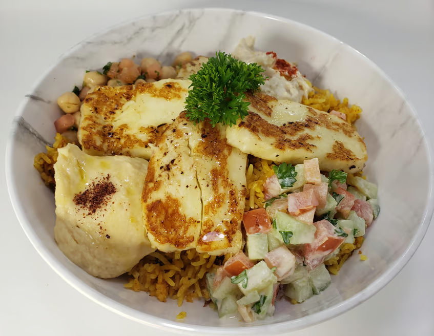 Grilled Halloumi Bowl