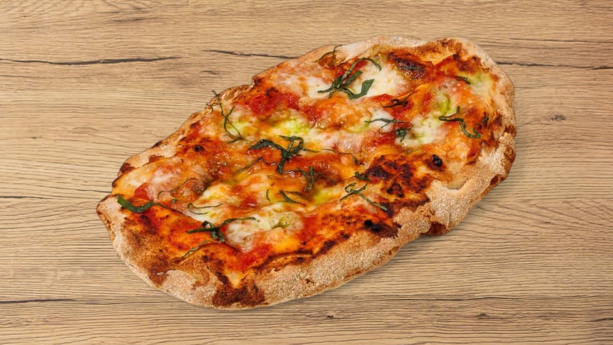 Pinsa Romana Naxos Ham and Pecorino Toscano DOP