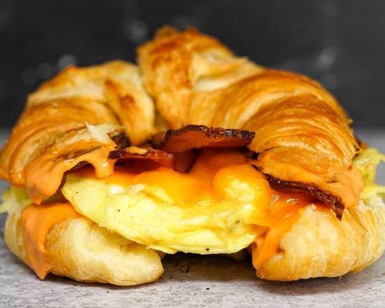 Croissant, Bacon, Egg, and Cheddar