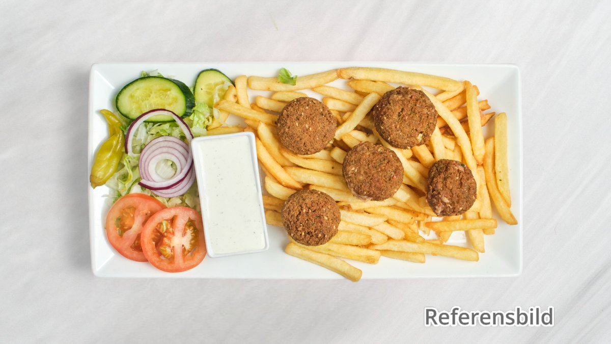 Falafeltallrik med Pommes