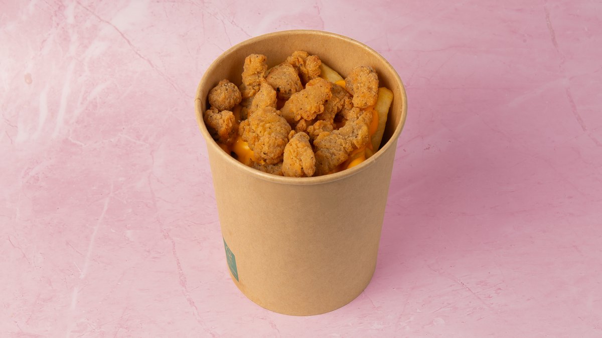 Fries Popcorn Nuggets and Cheddar