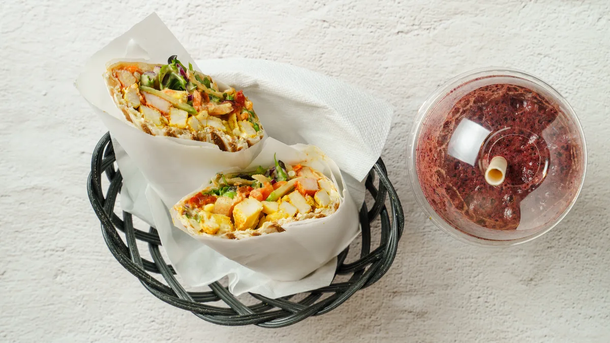 Wrap and friskpresset juice