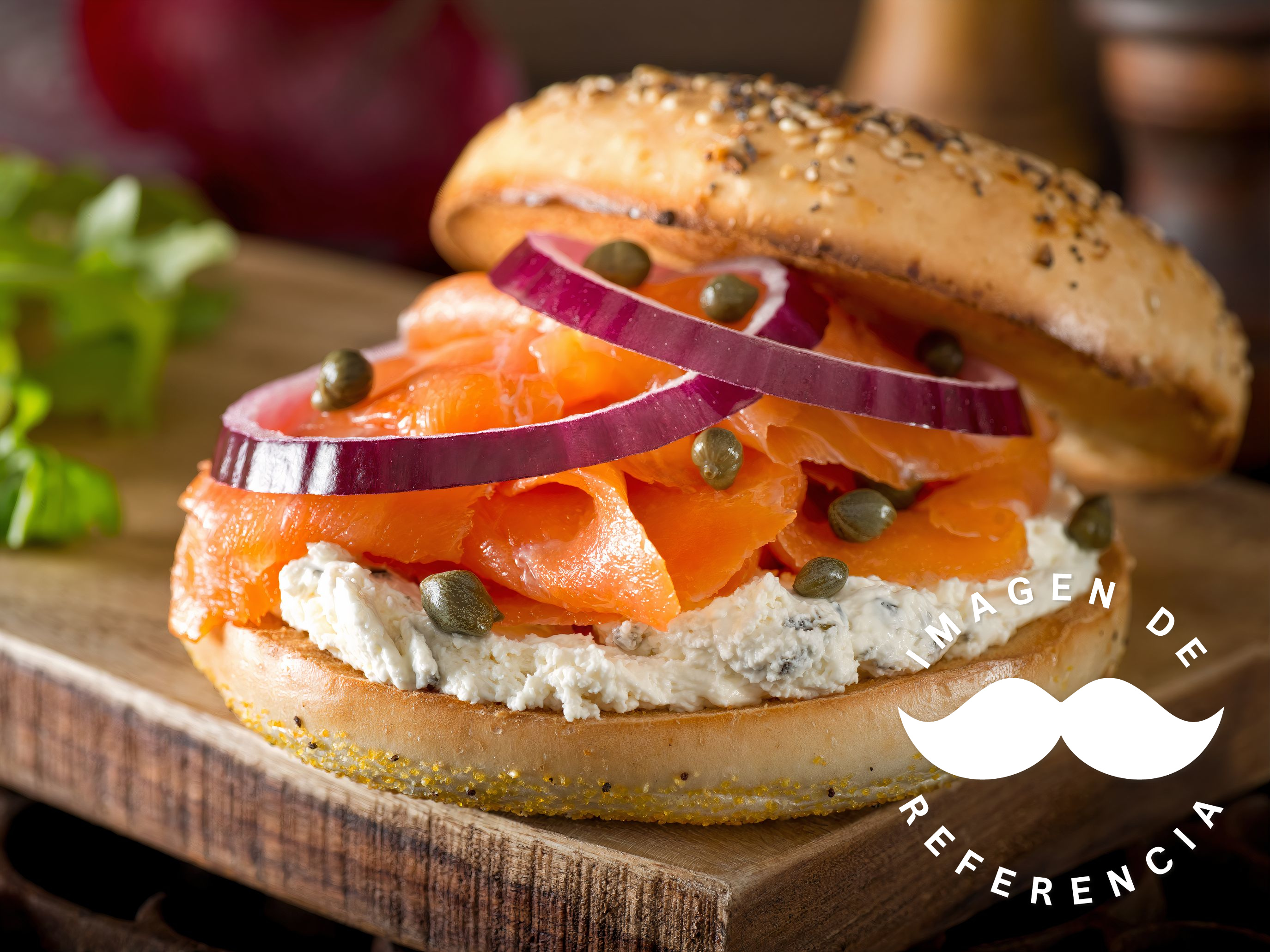 Bagel con Salmon Ahumado