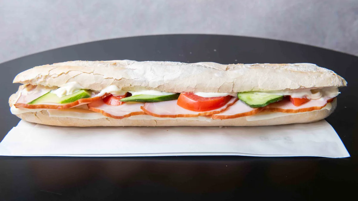 Lountza and Halloumi  Baguette