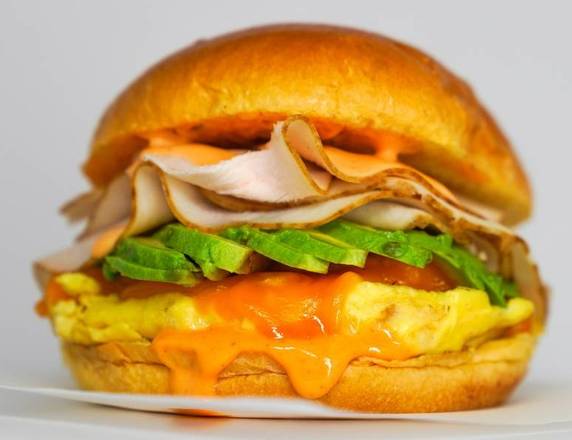 Brioche, Smoked Turkey, Avocado, Egg, and Cheddar