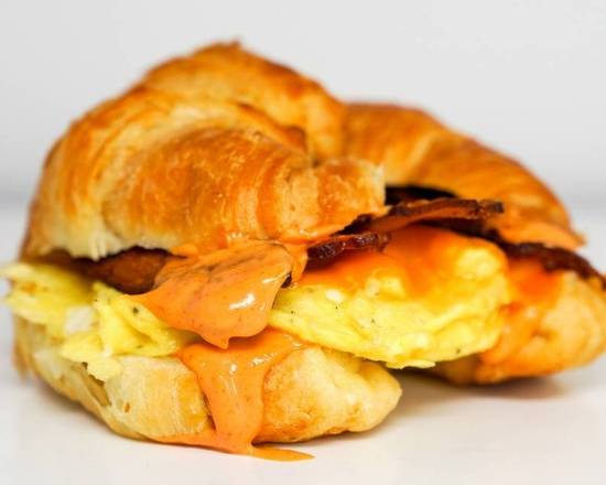 Croissant, Ham, Egg, and Cheddar