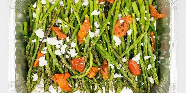 Grilled Asparagus w/ Tomatoes and Goat Cheese