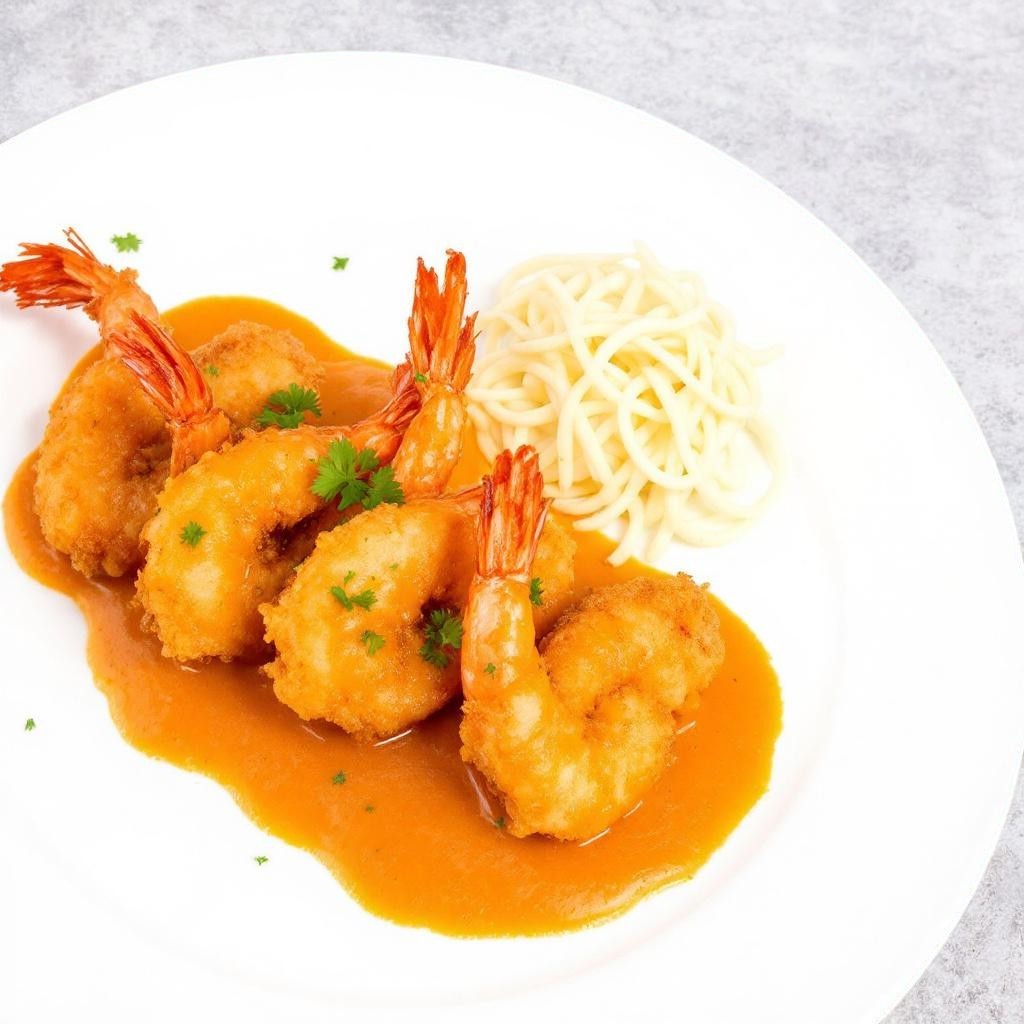 Camarones a la Naranja con Acompañamient