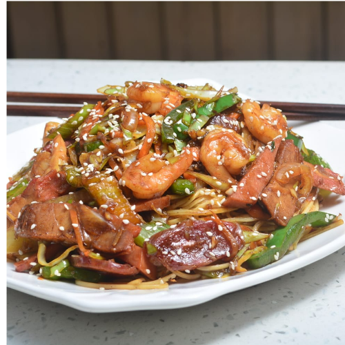 Chop Suey Pollo y Camarones Medio