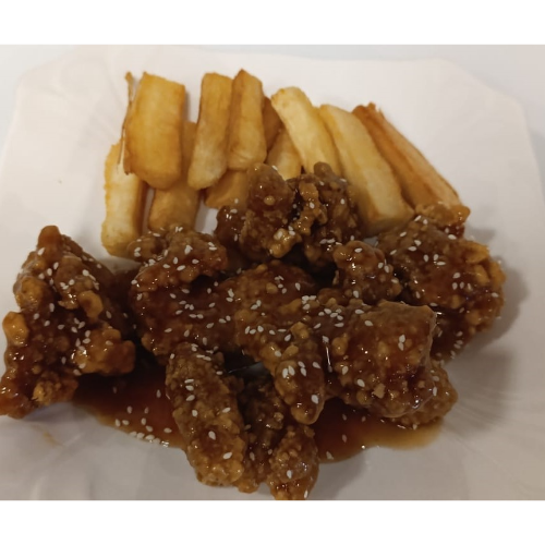 Pollo a la Miel con Acompañamiento