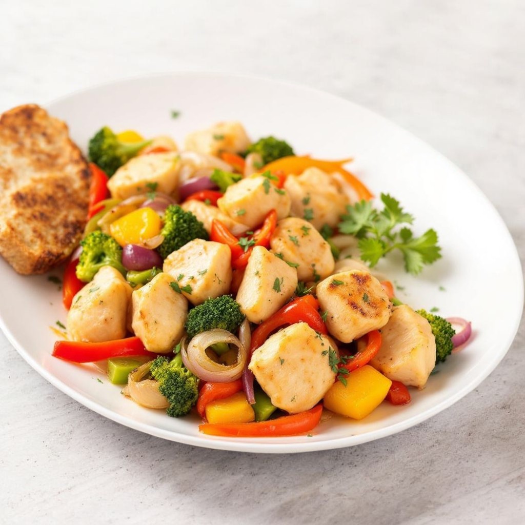 Pollo Salteado con Acompañamiento