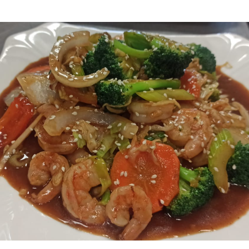 Vegetales Salteado Camarones