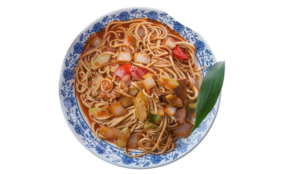 Жареная лапша с мясом Fried noodles with meat
