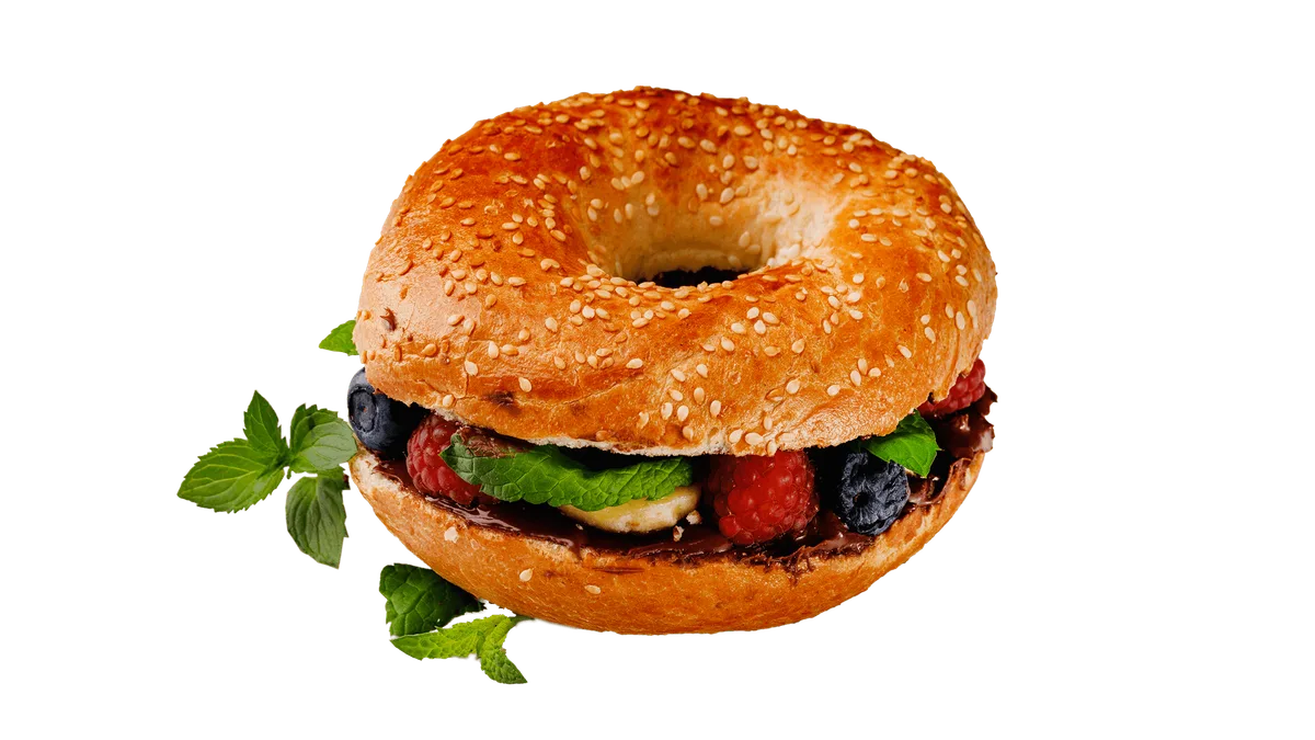 Nutellás gyümölcsös bagel