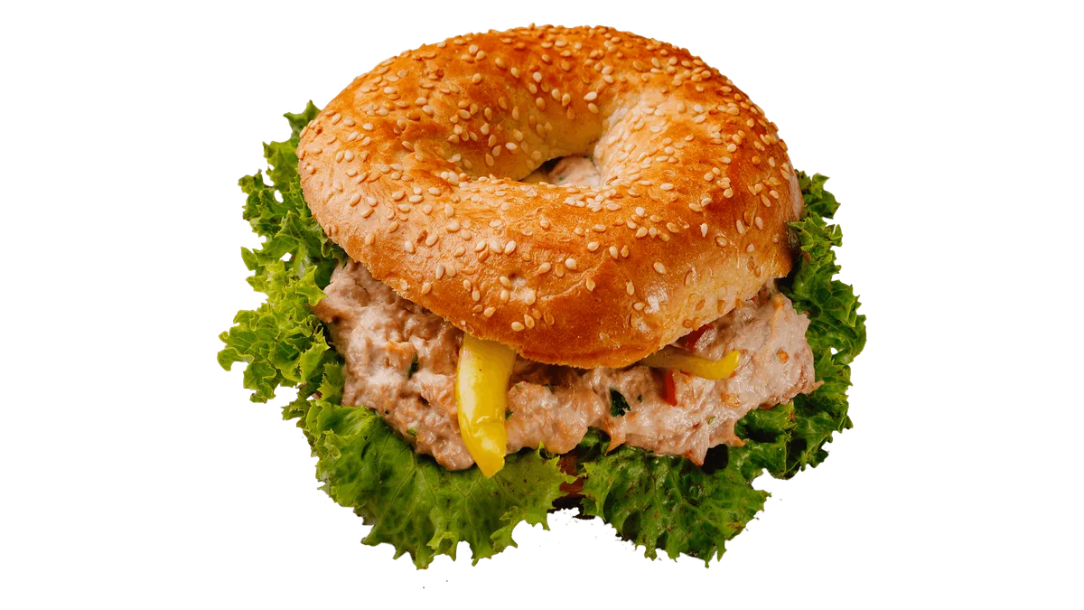 Tonhalkrémes bagel