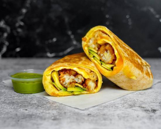 Avocado, Egg, and Cheddar Breakfast Burrito